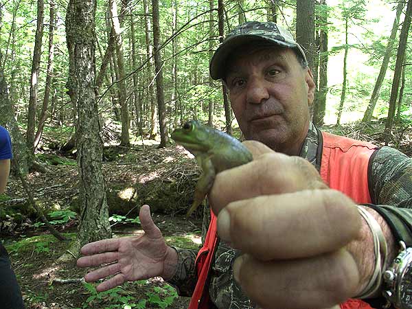 Pete Warny with bull frog