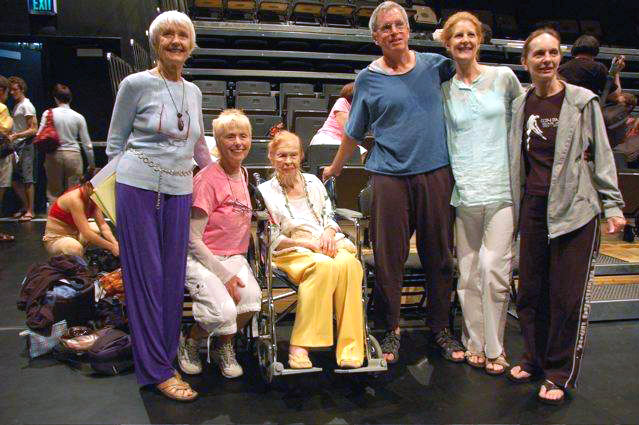 Joan Woodbury, Phyllis Lamhut, Elizabeth R. Hayes (former chair of the Modern Dance Dept., University of Utah, Kelly Roth, Lizbeth Bagnold, and Kellys wife Leslie